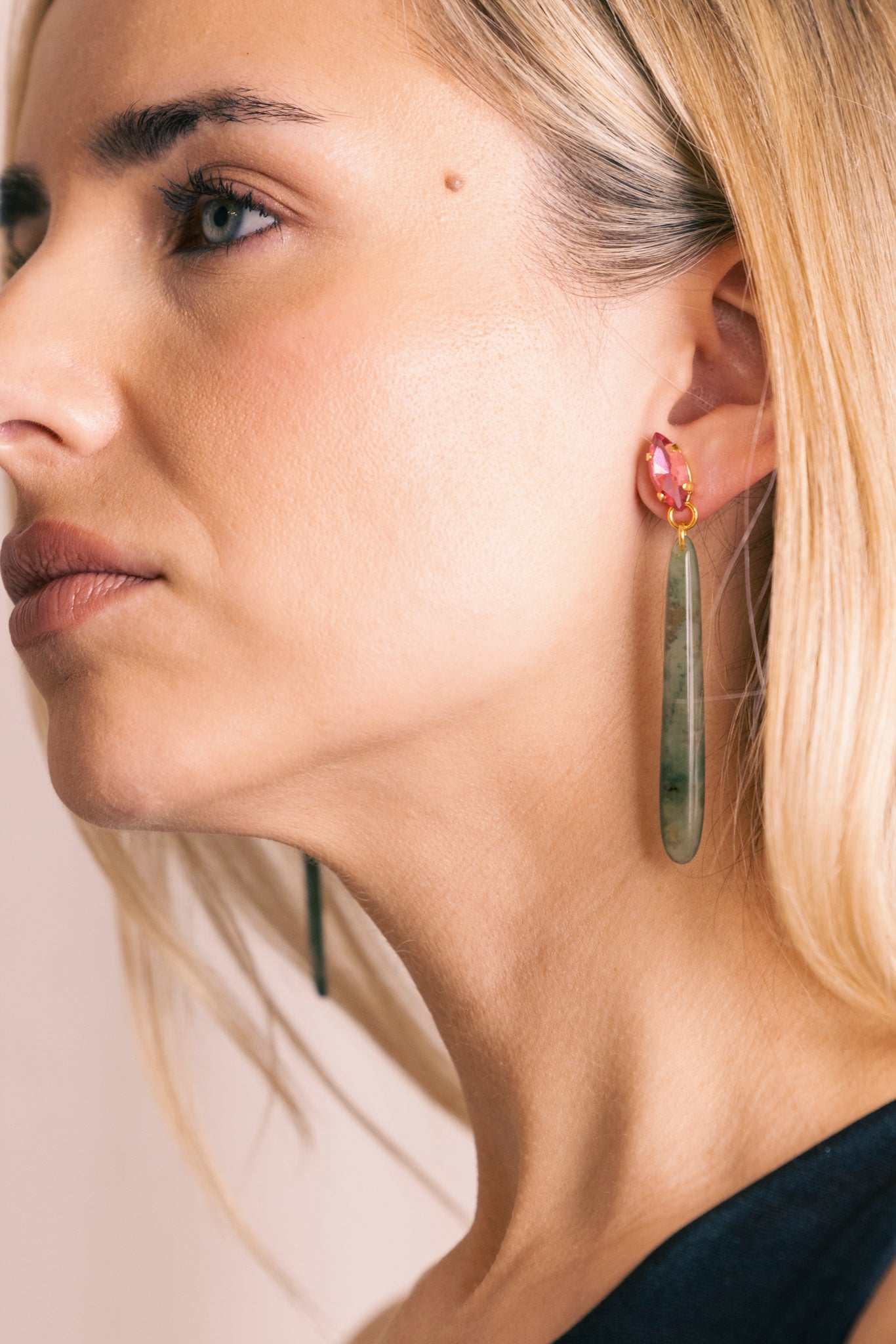 PENDIENTES LAGRIMA JADE