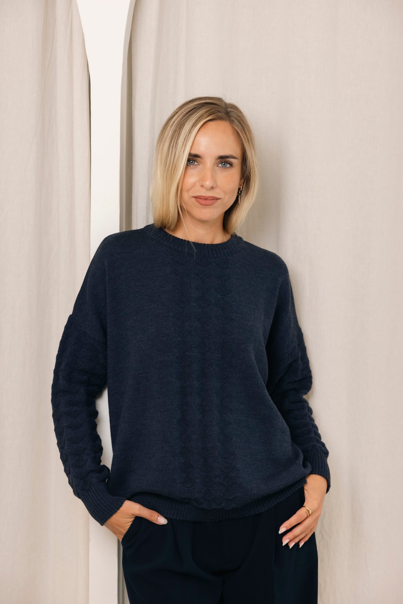 JERSEY ARLEQUIN AZUL NOCHE LANA MERINO