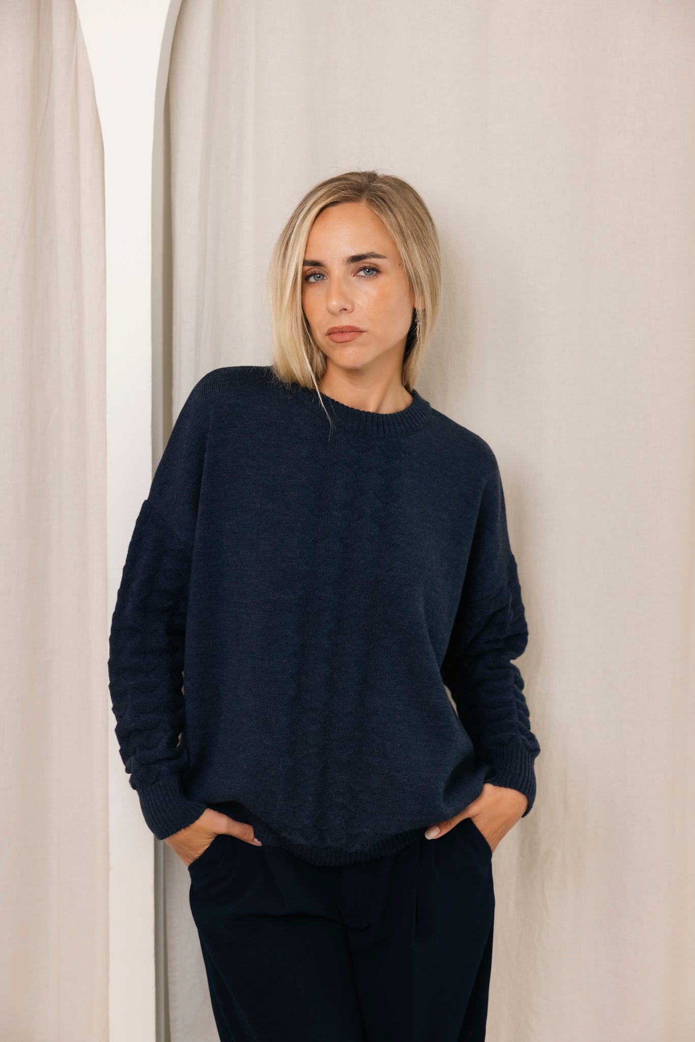 JERSEY ARLEQUIN AZUL NOCHE LANA MERINO