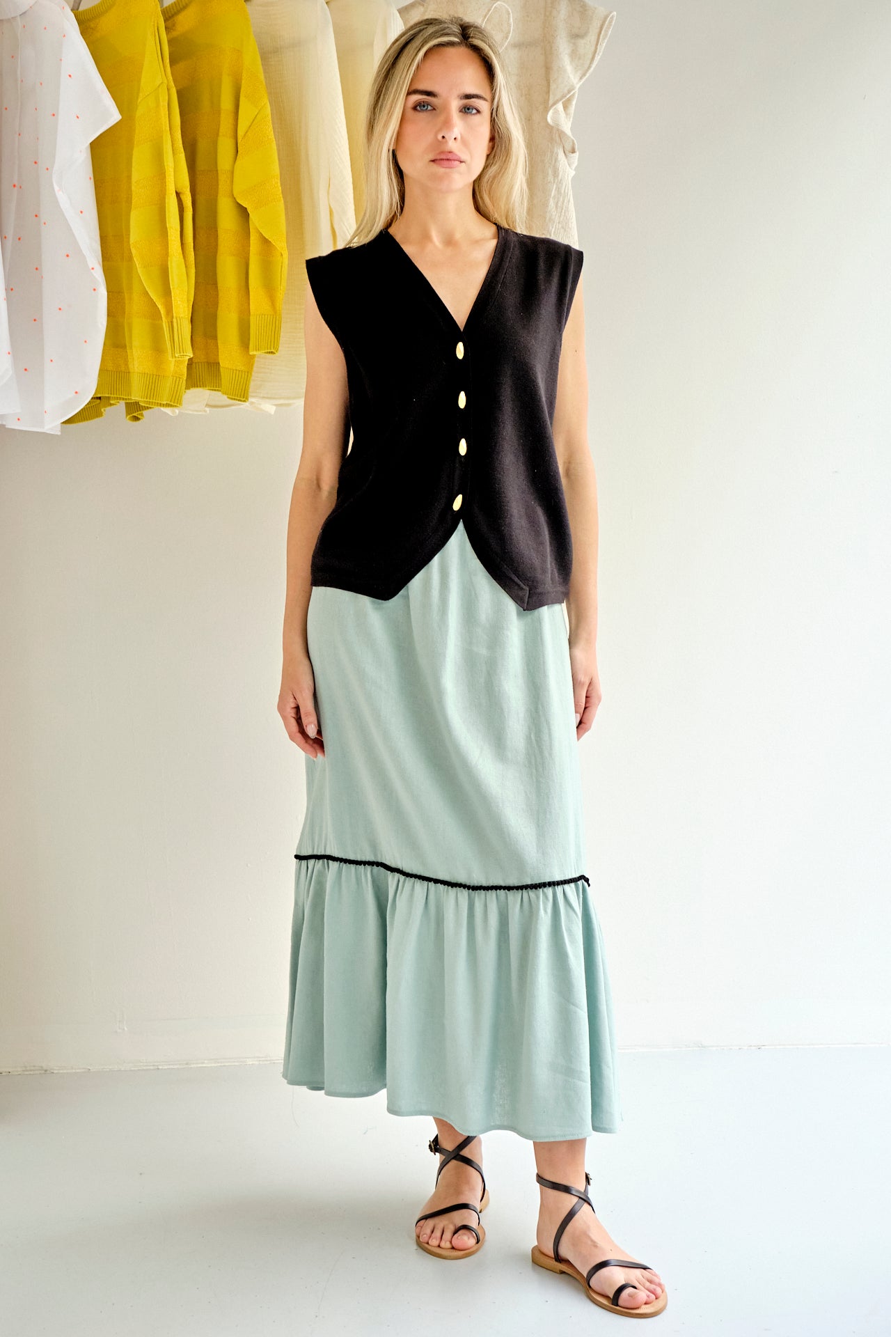 BLACK BOHO SKIRT ON SALE