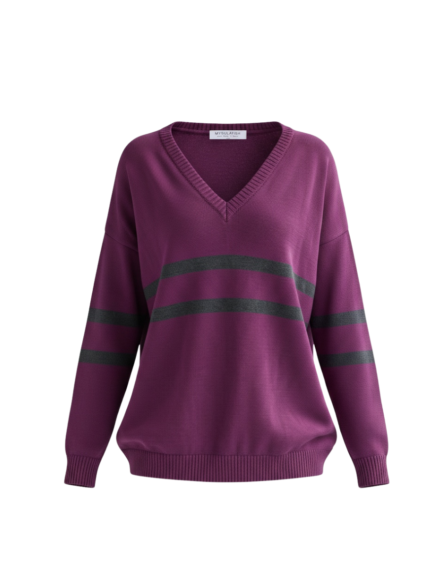 JERSEY ROCHELLE PLUM AND GREY