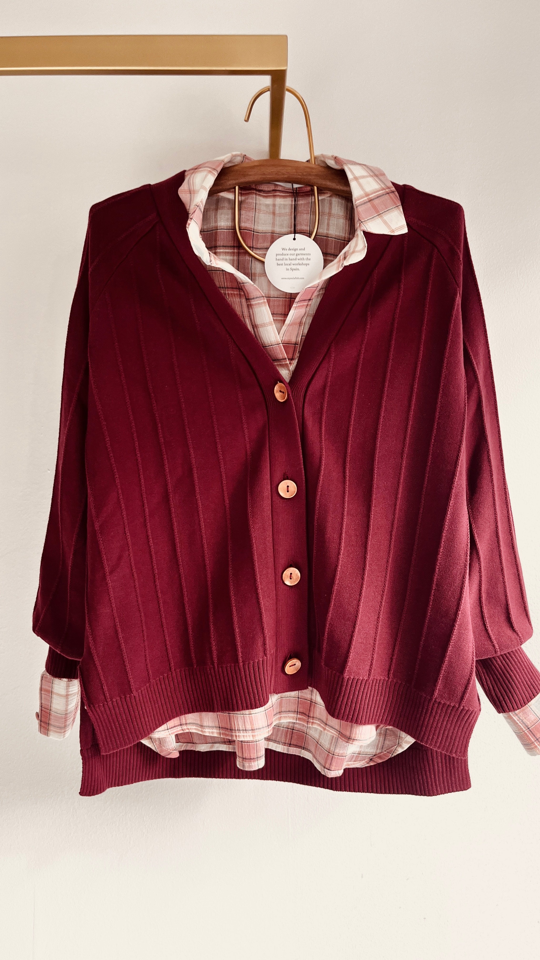 CARDIGAN DUNA BURDEOS