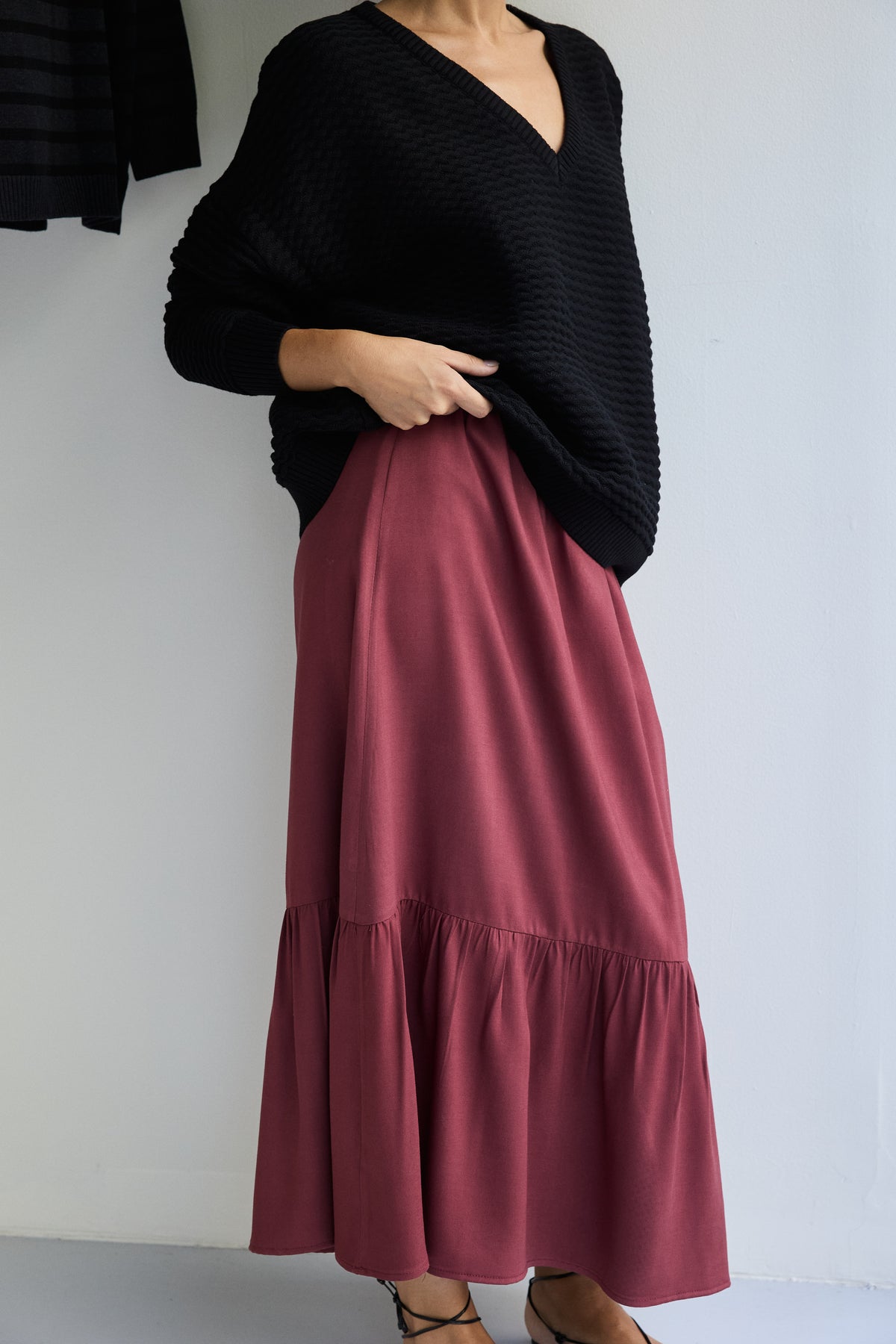 FALDA BOHO MARSALA