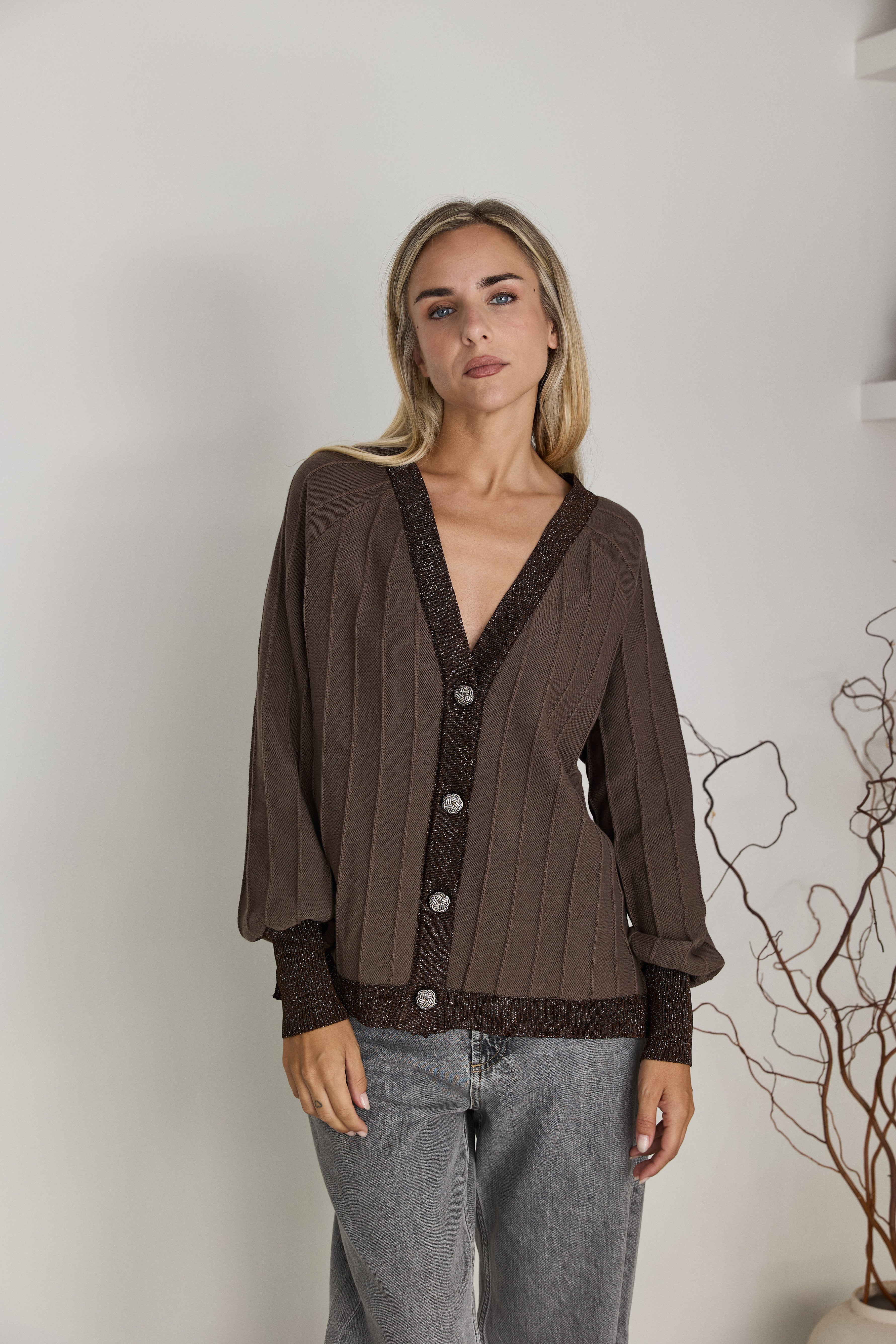 CARDIGAN PROVENZA MARRÓN