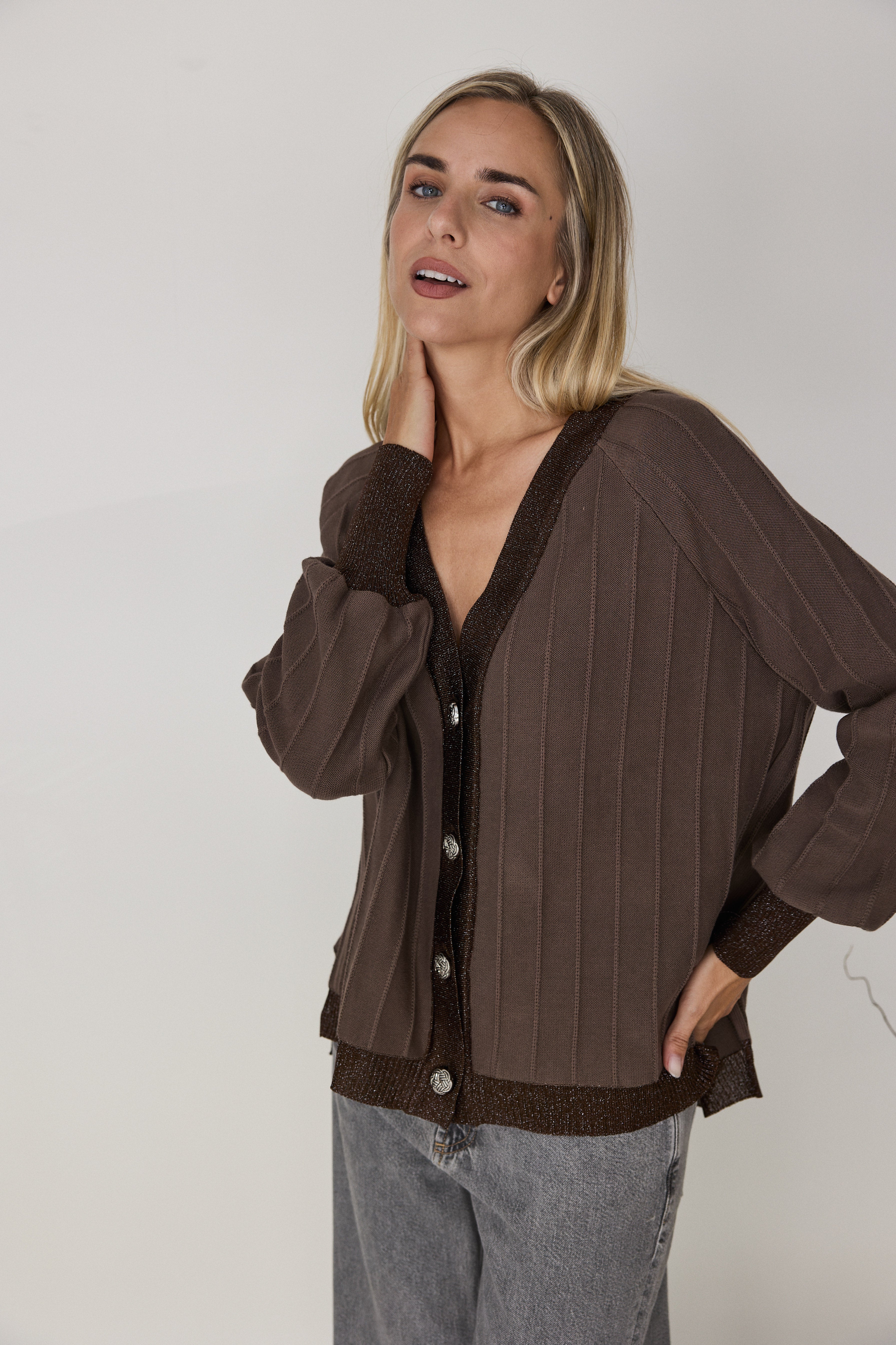 CARDIGAN PROVENZA MARRÓN