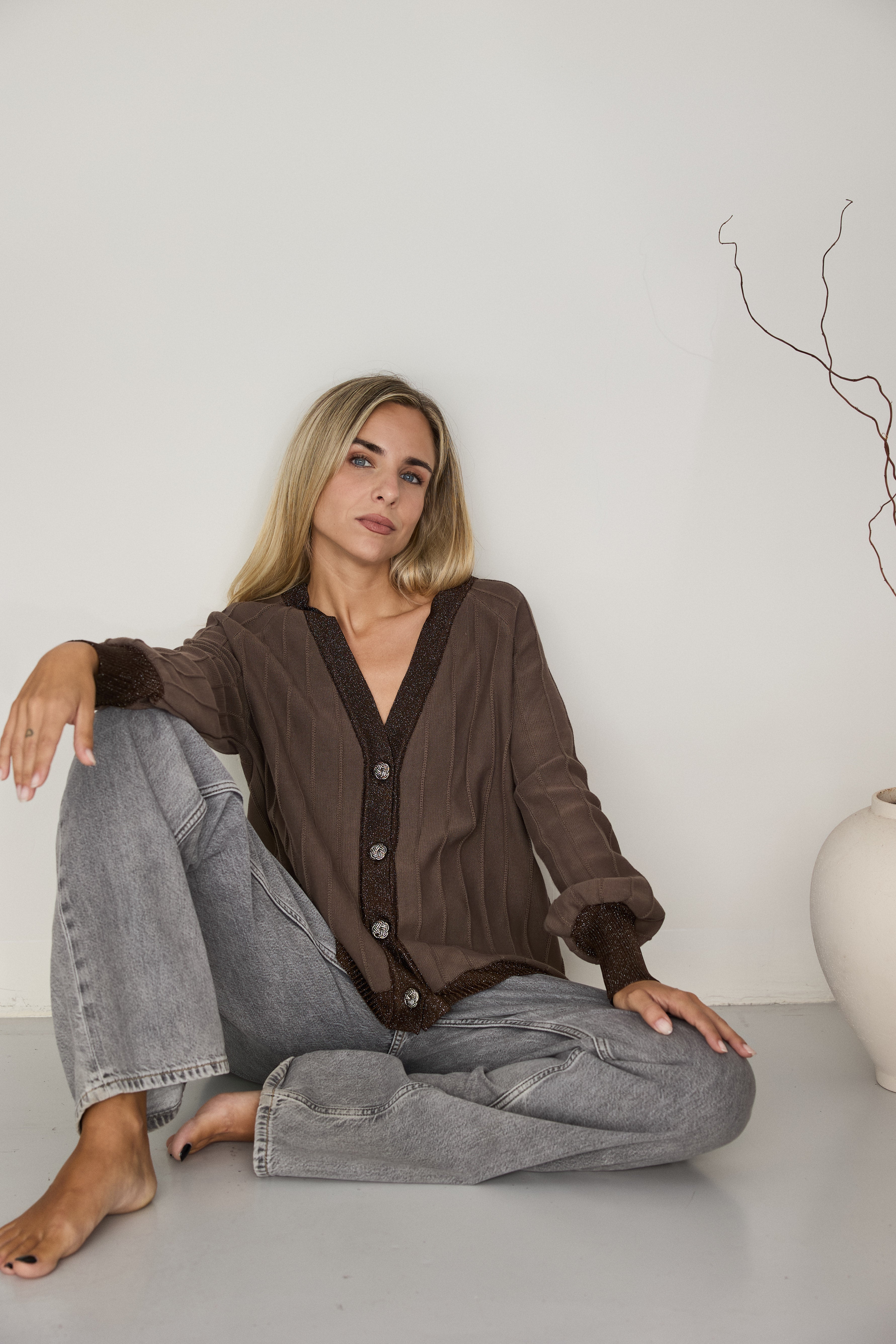 CARDIGAN PROVENZA MARRÓN