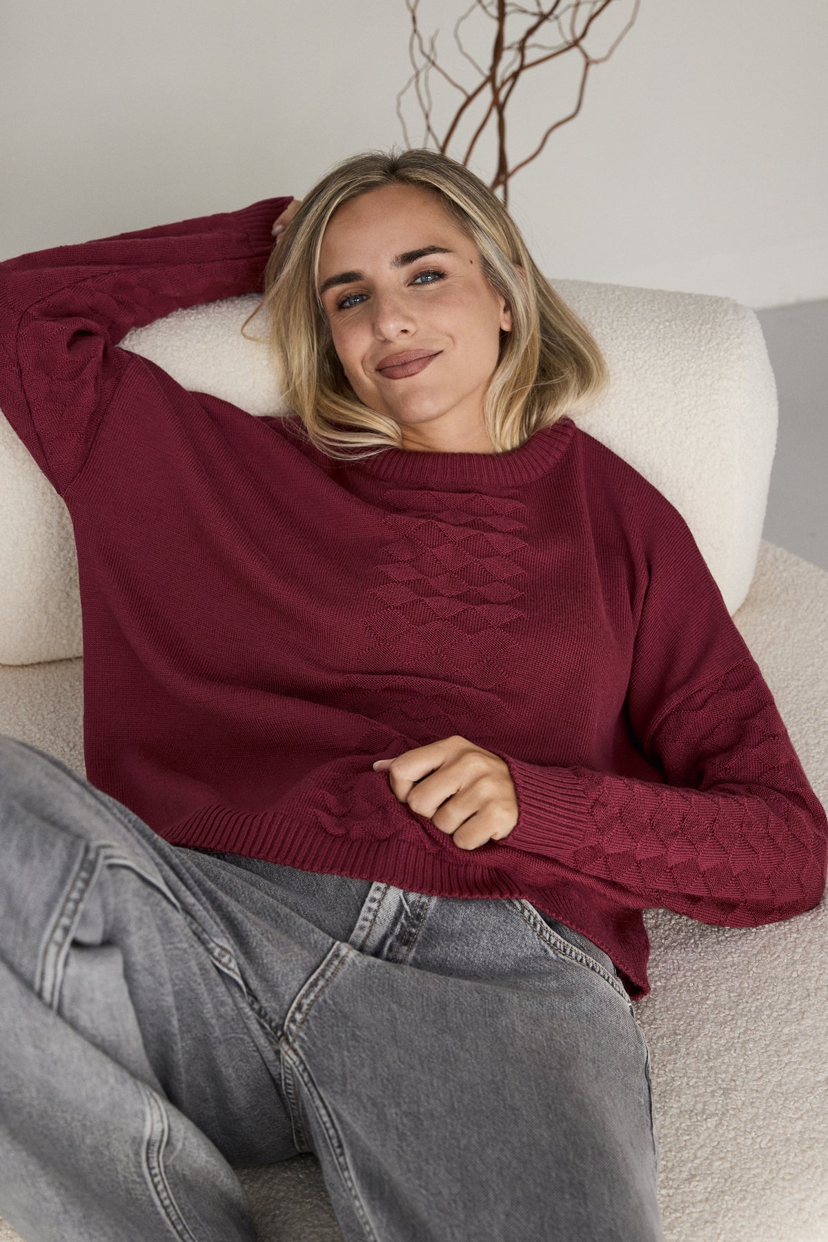 JERSEY DE LANA MERINO ARLEQUIN BORGOÑA