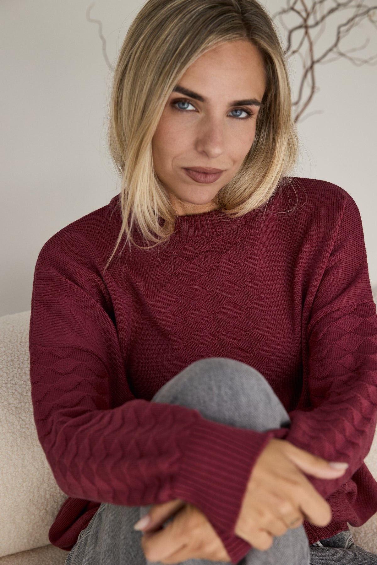 JERSEY DE LANA MERINO ARLEQUIN BORGOÑA