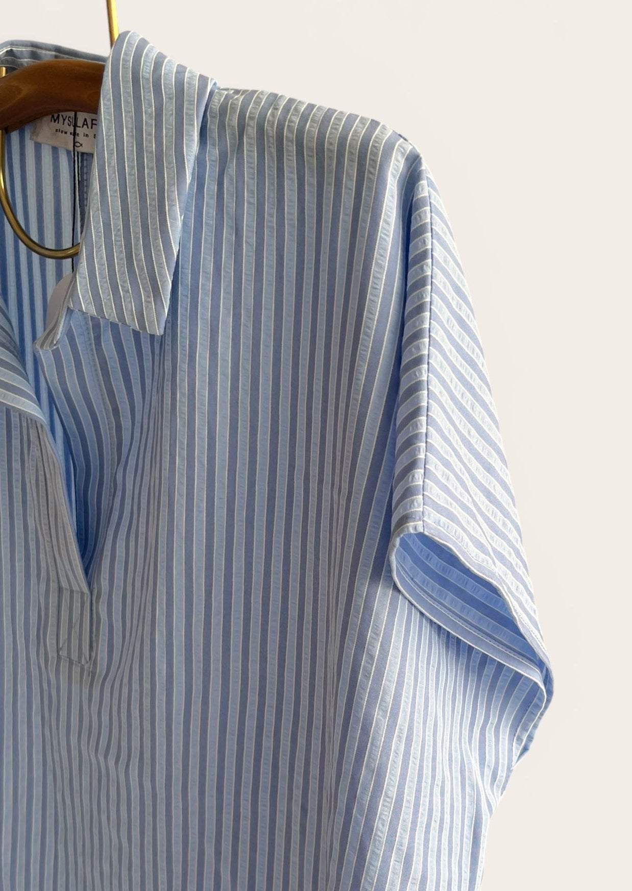 BLUSA BOYFRIEND RAYAS AZUL
