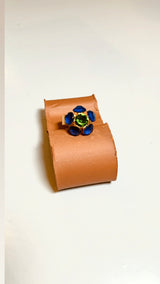 ANILLO FLOR AZUL ELECTRICO Y VERDE MENTA