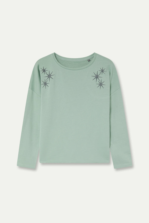 SUDADERA VERDE MENTA STAR
