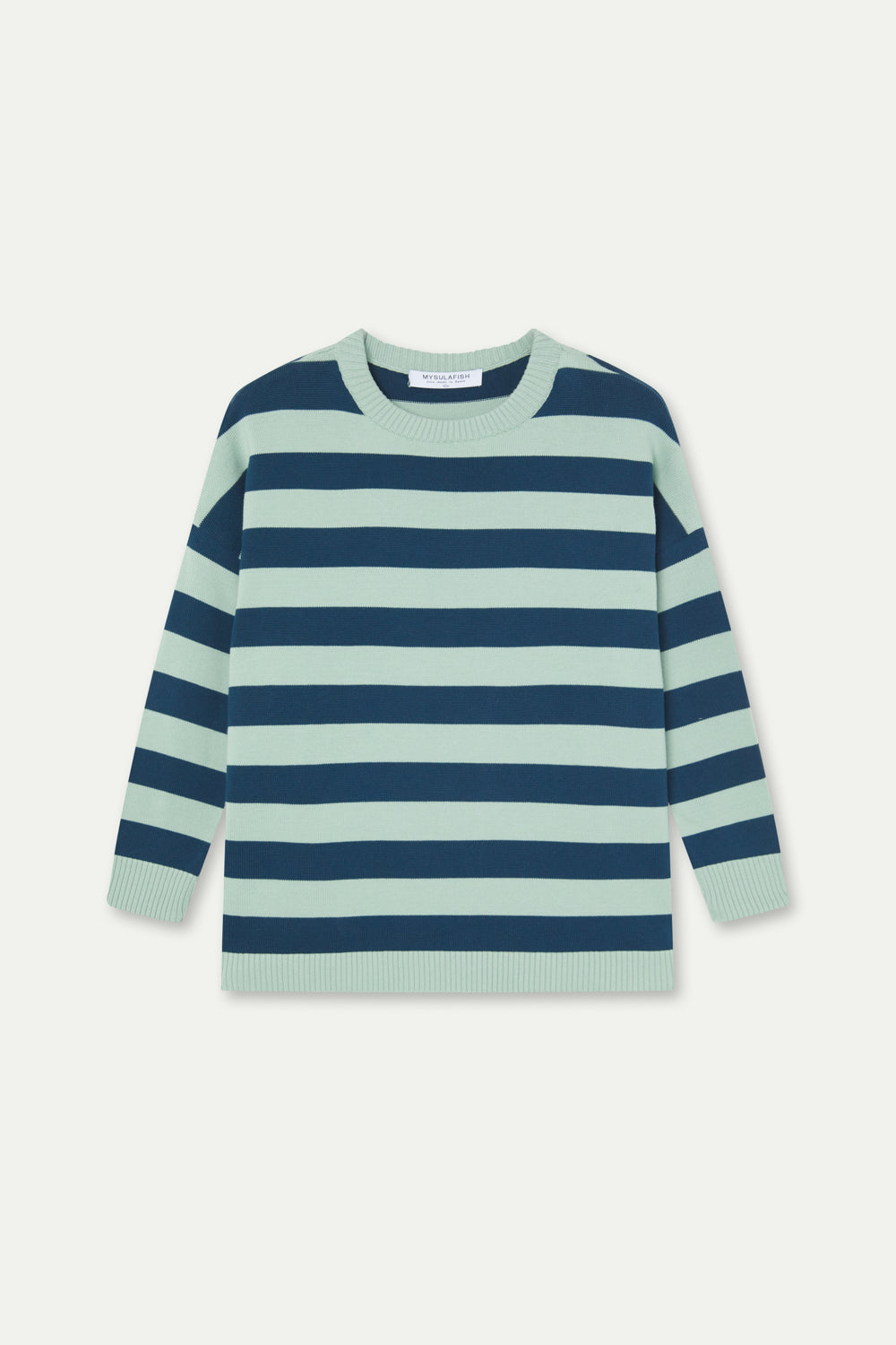 JERSEY MARINERO MENTA E INDIGO RAYAS ANCHAS