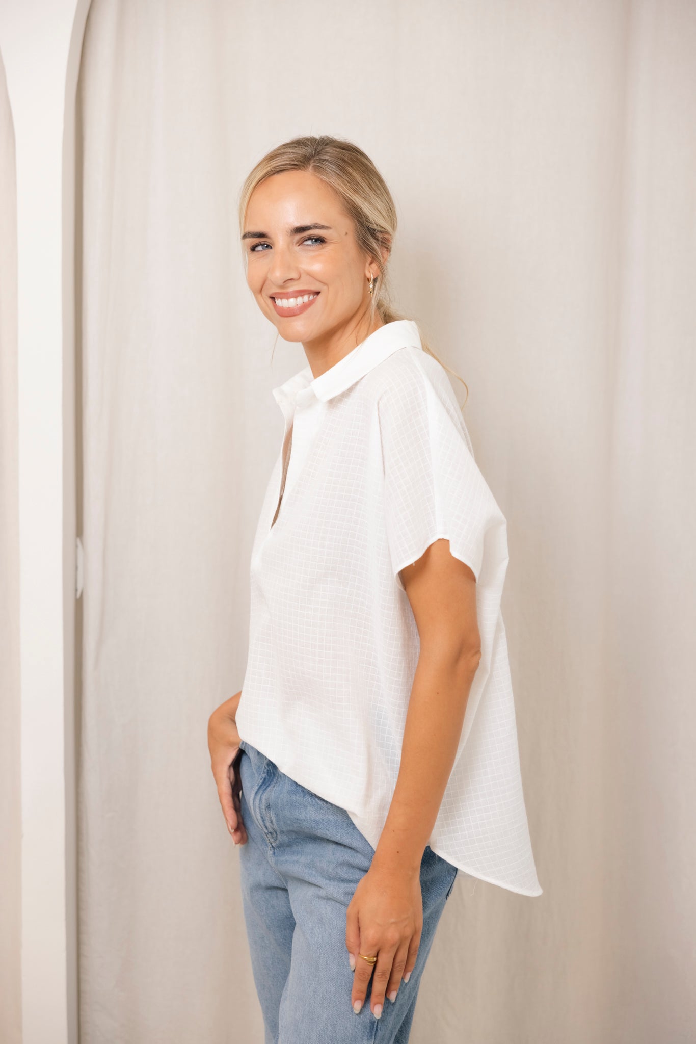 BLUSA BOYFRIEND ALGODÓN CUADROS