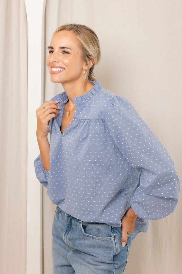 BLUSA OYAMBRE DENIM BORDADA