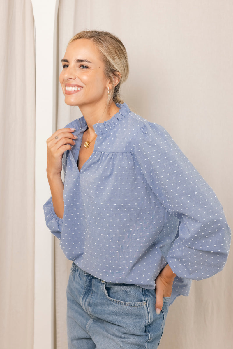 BLUSA OYAMBRE DENIM BORDADA