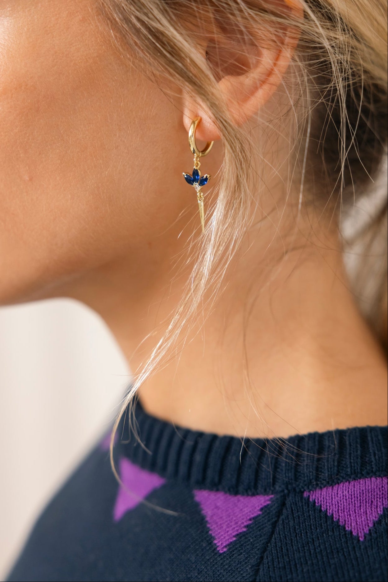 PENDIENTES HOJAS AZULES