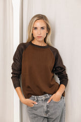 JERSEY PIPER LISO MARRON CHOCOLATE