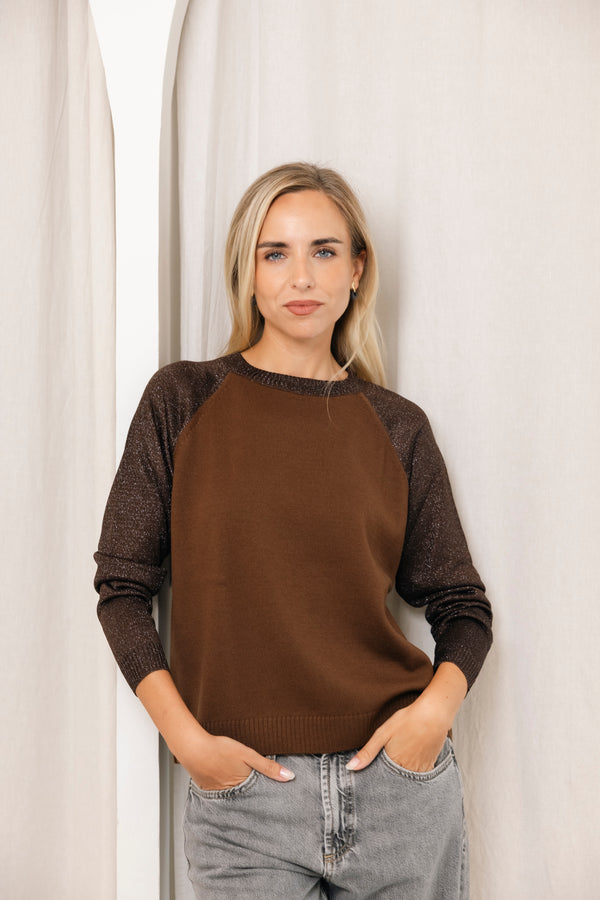 JERSEY PIPER LISO MARRON CHOCOLATE