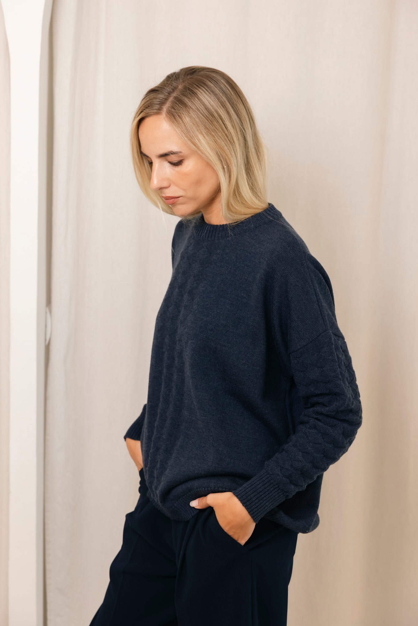 JERSEY ARLEQUIN AZUL NOCHE LANA MERINO