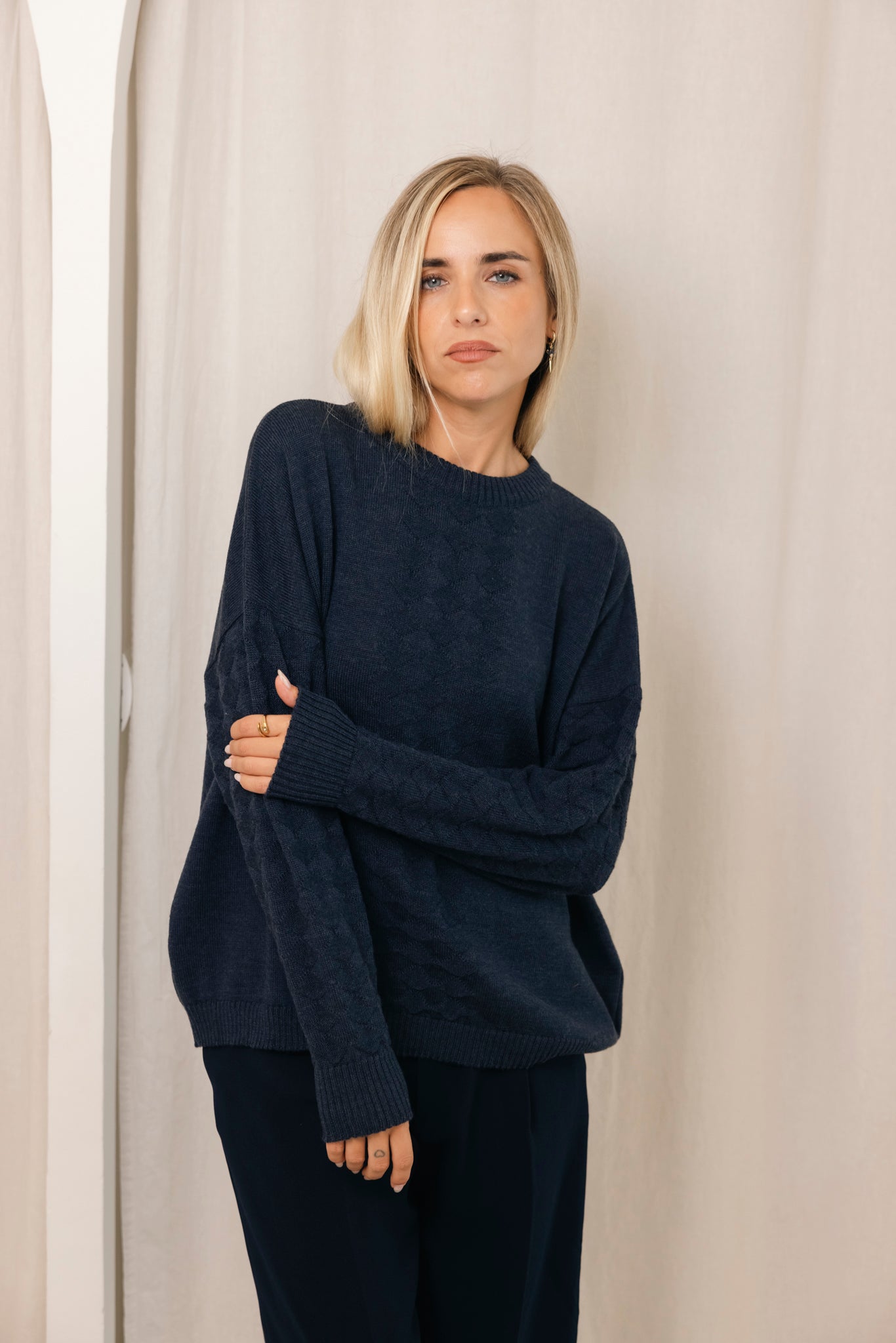 JERSEY ARLEQUIN AZUL NOCHE LANA MERINO