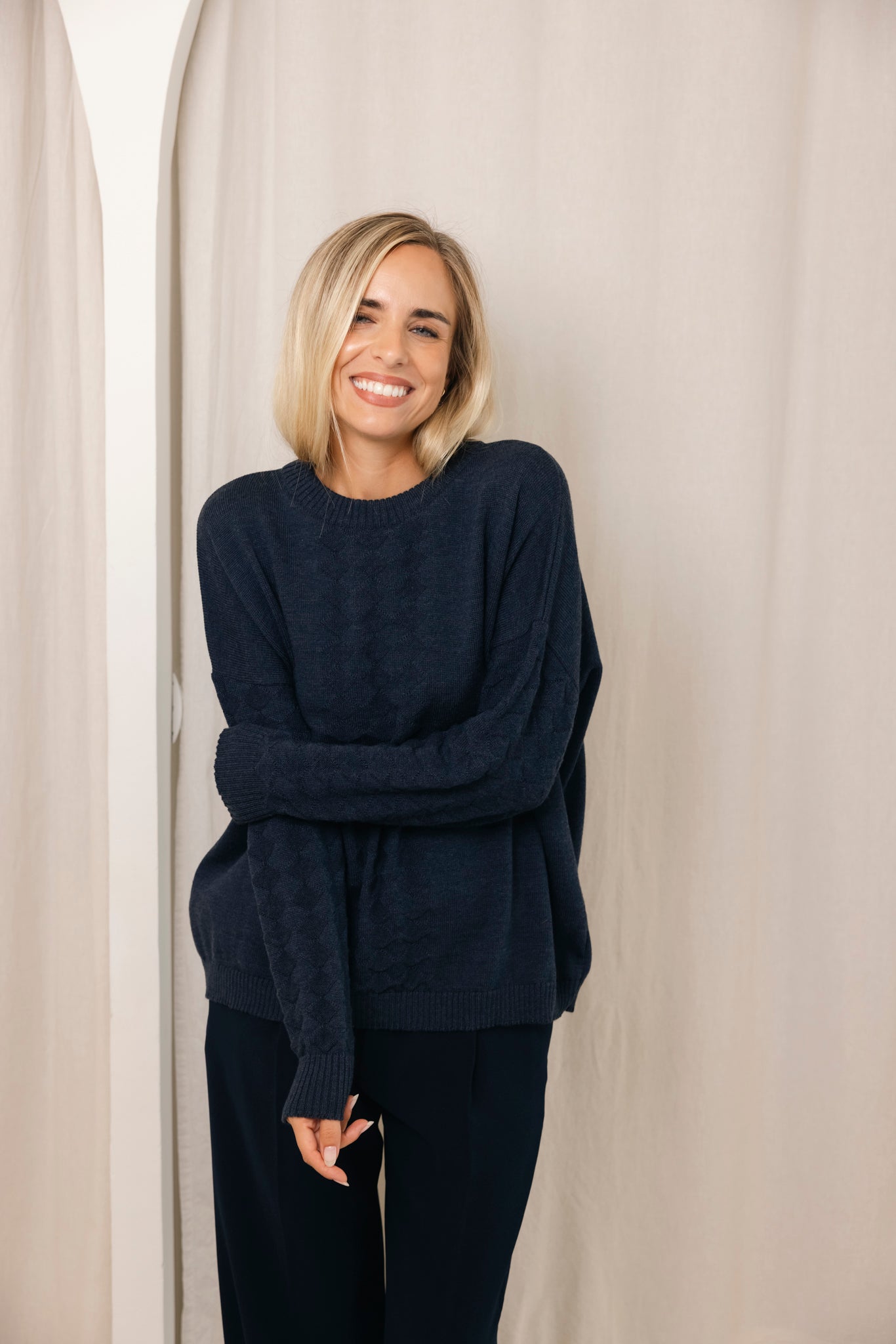 JERSEY ARLEQUIN AZUL NOCHE LANA MERINO