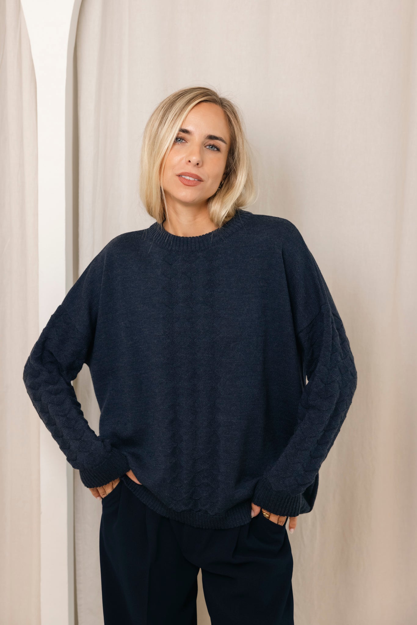 JERSEY ARLEQUIN AZUL NOCHE LANA MERINO