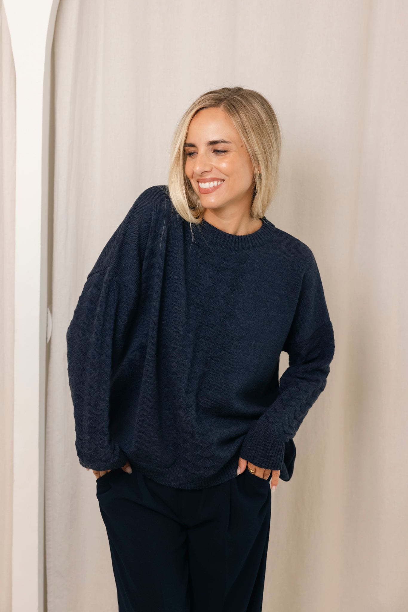 JERSEY ARLEQUIN AZUL NOCHE LANA MERINO