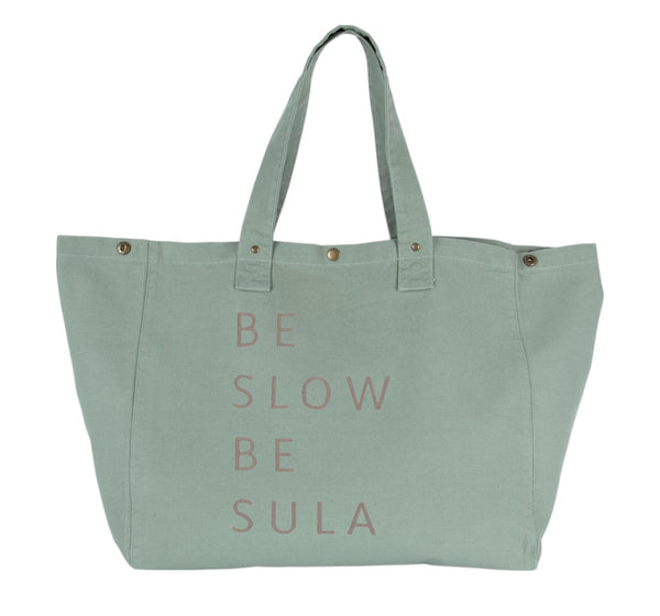 BOLSA  BE SLOW BE SULA VERDE AGUA