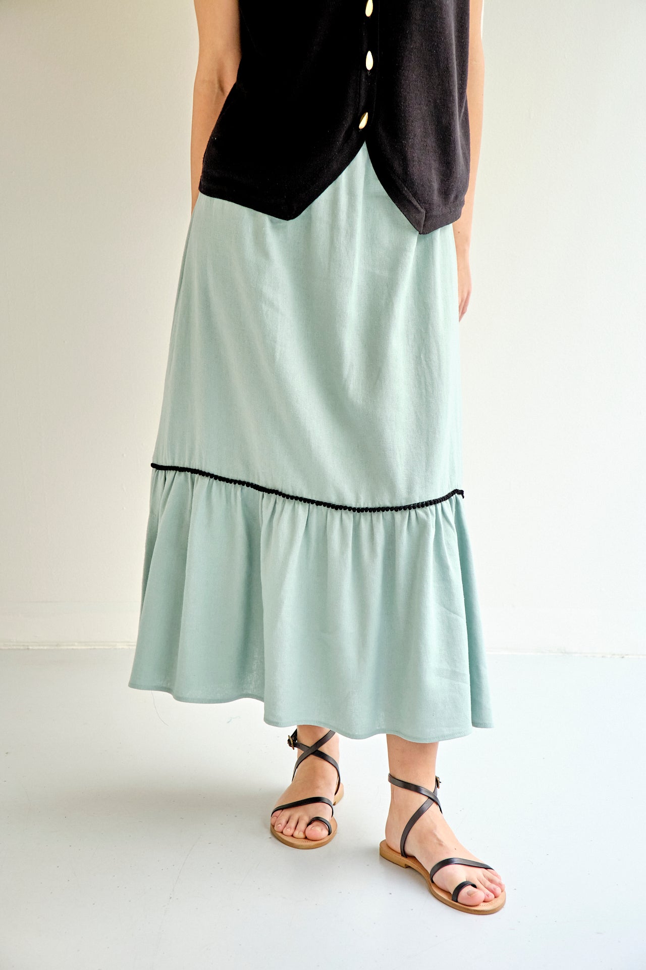 BLACK BOHO SKIRT ON SALE