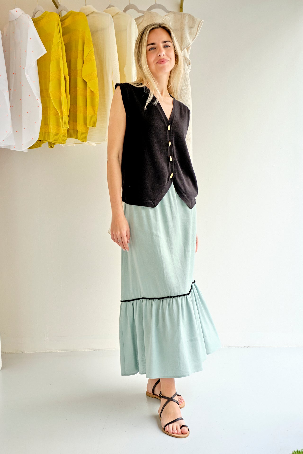 BLACK BOHO SKIRT ON SALE
