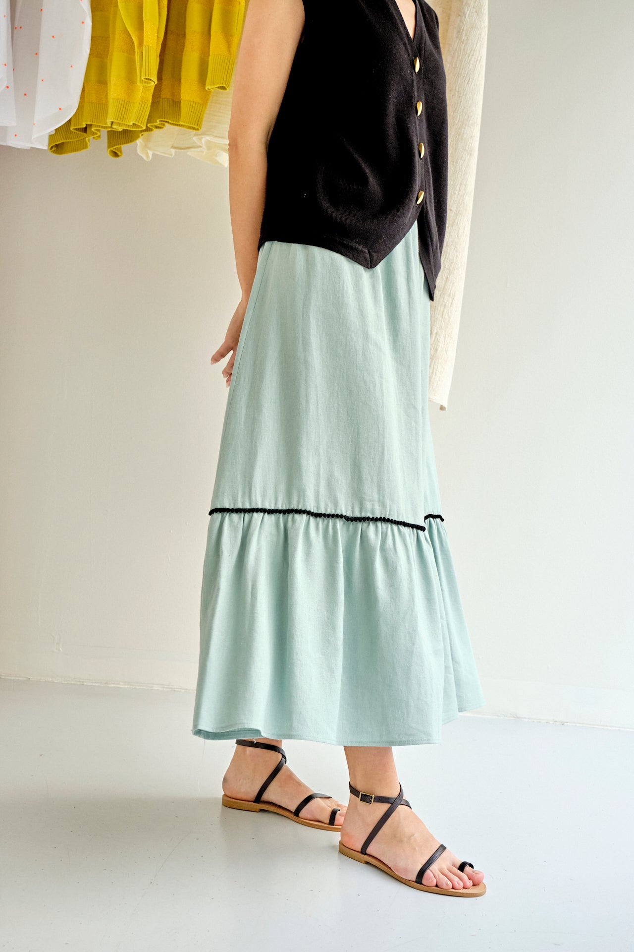 BLACK BOHO SKIRT ON SALE