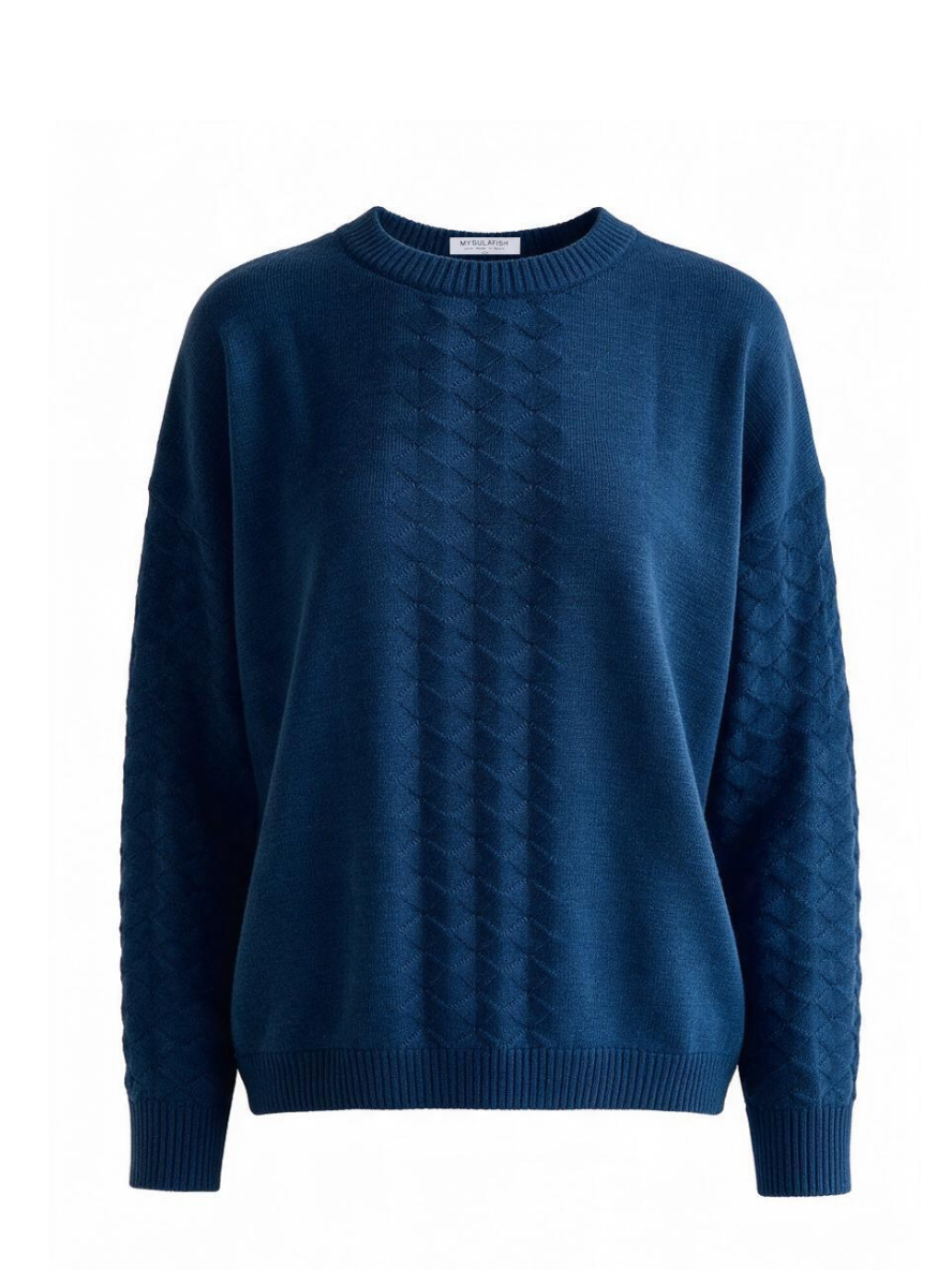 JERSEY DE LANA MERINO ARLEQUIN AZUL KLEIN ELECTRICO