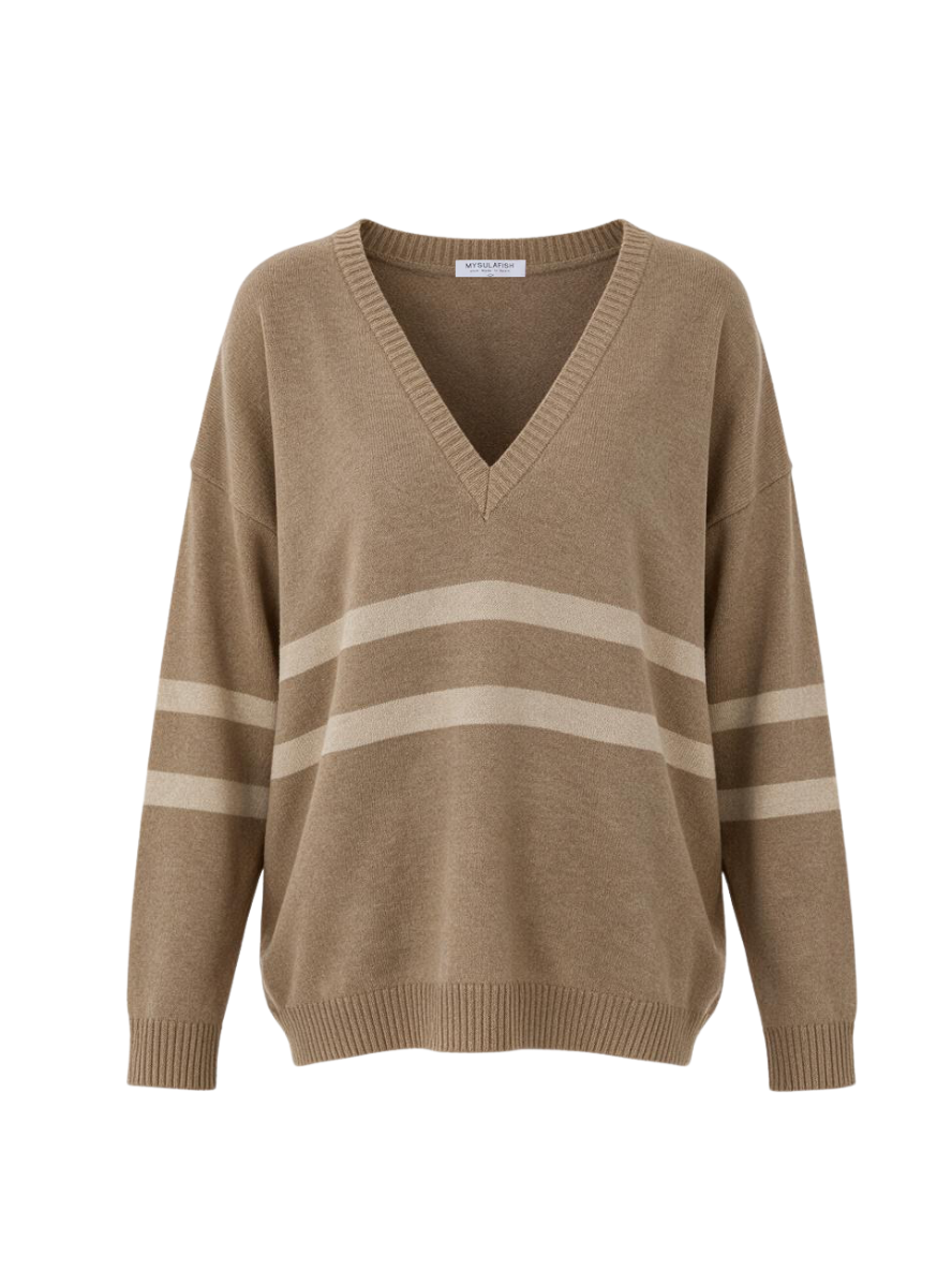 ECRU AND CAMEL JERSEY 