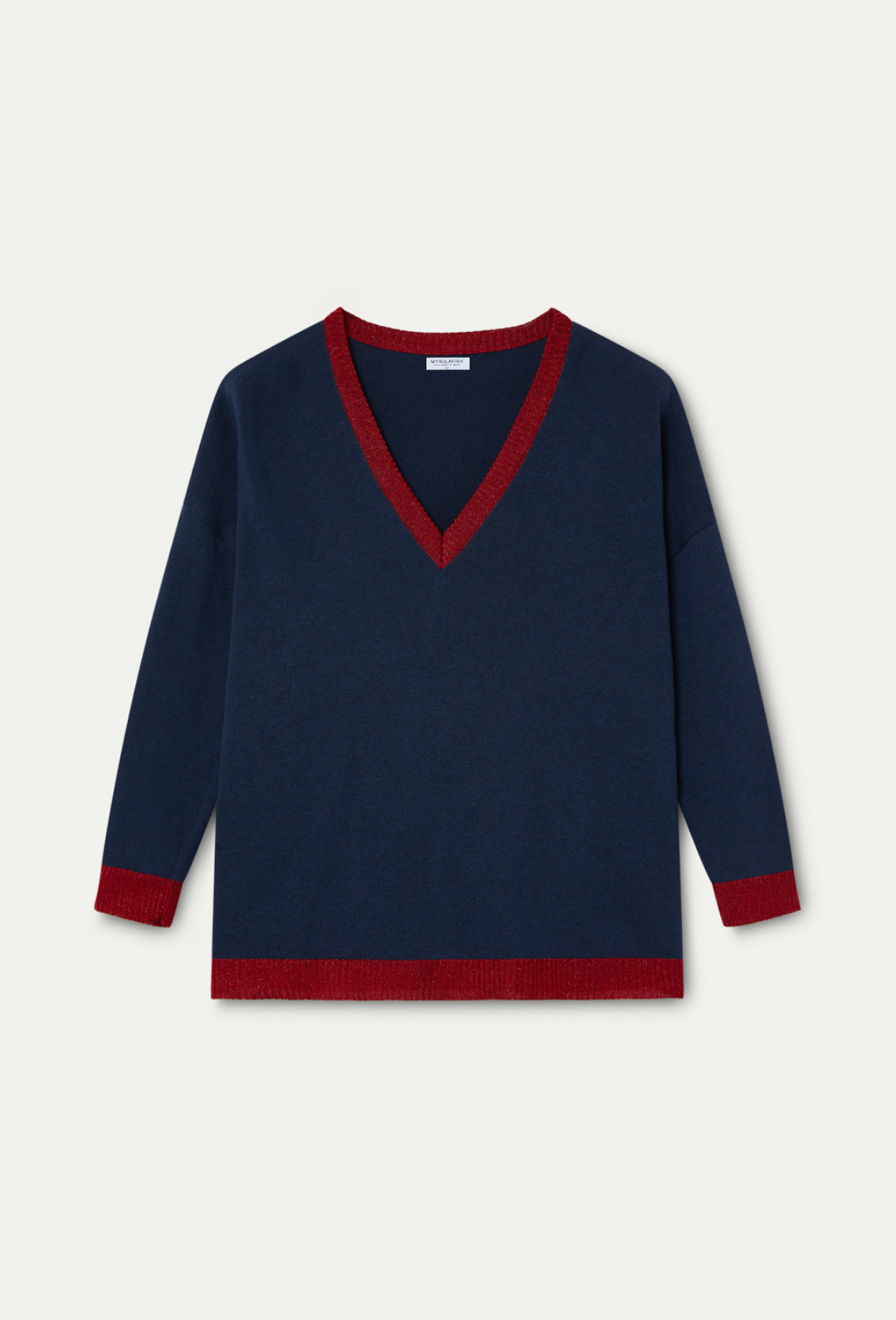 NUEVO JERSEY PIPER AZUL NAVY Y ROJO