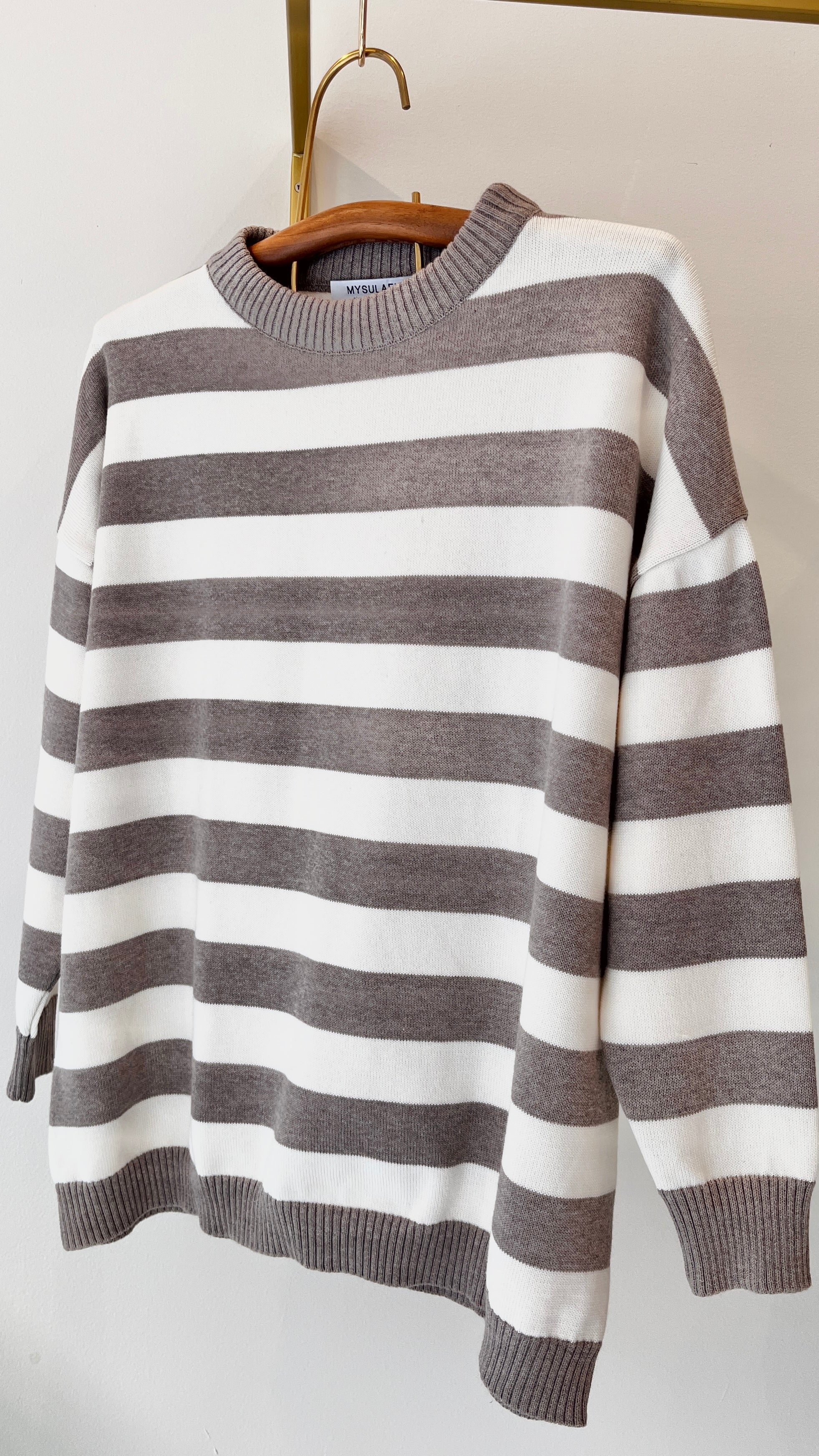 JERSEY MARINERO BLANCO CLOUD DANCER  Y TOSTADO