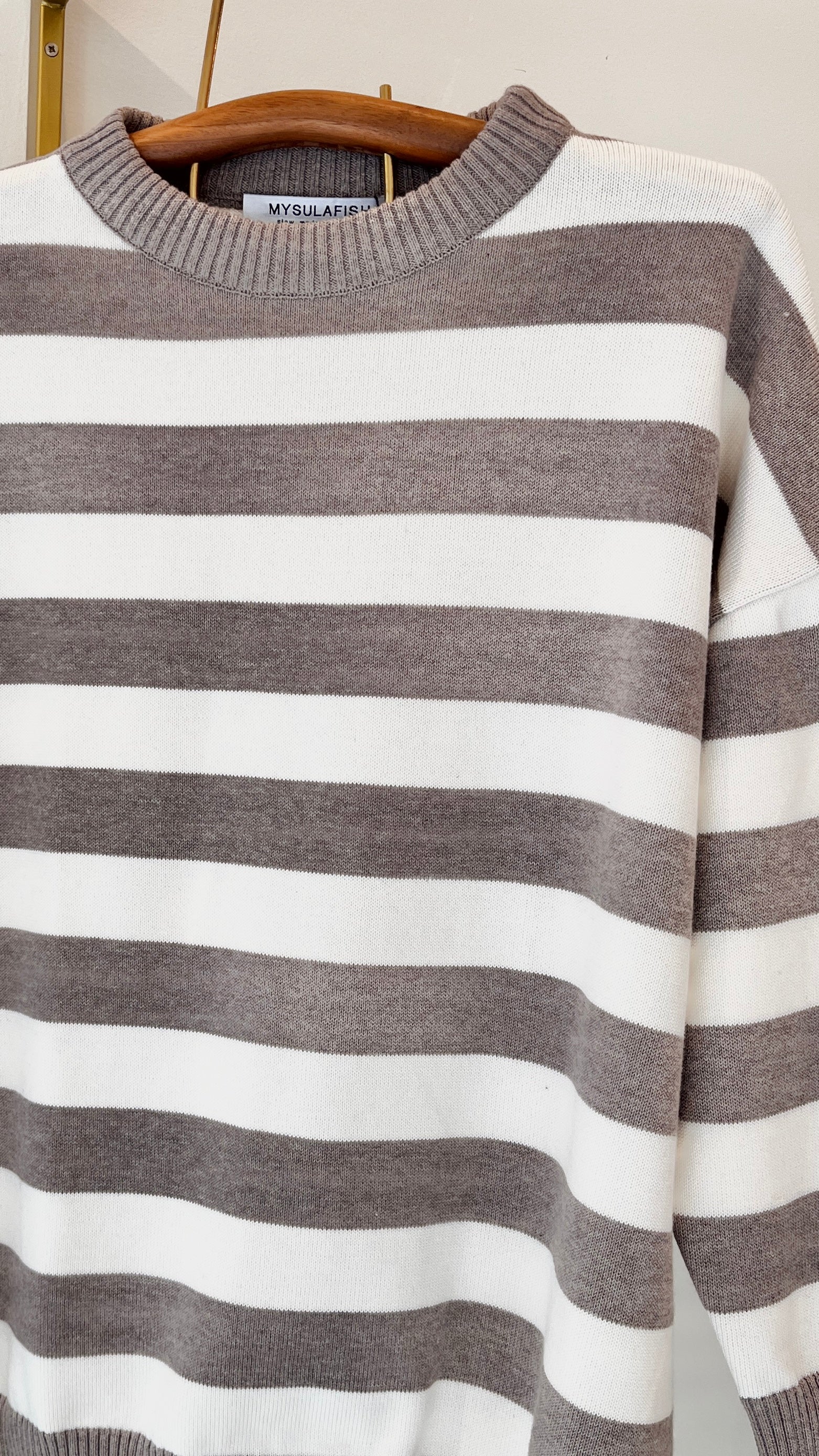 JERSEY MARINERO BLANCO CLOUD DANCER  Y TOSTADO