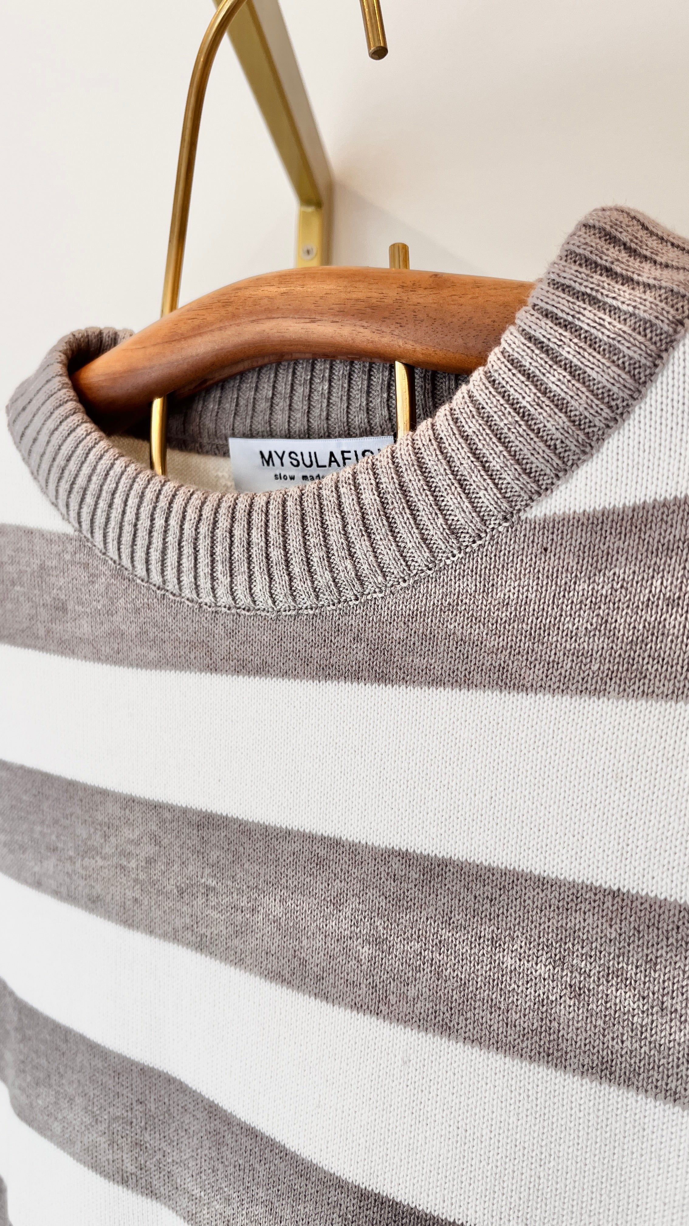 JERSEY MARINERO BLANCO CLOUD DANCER  Y TOSTADO