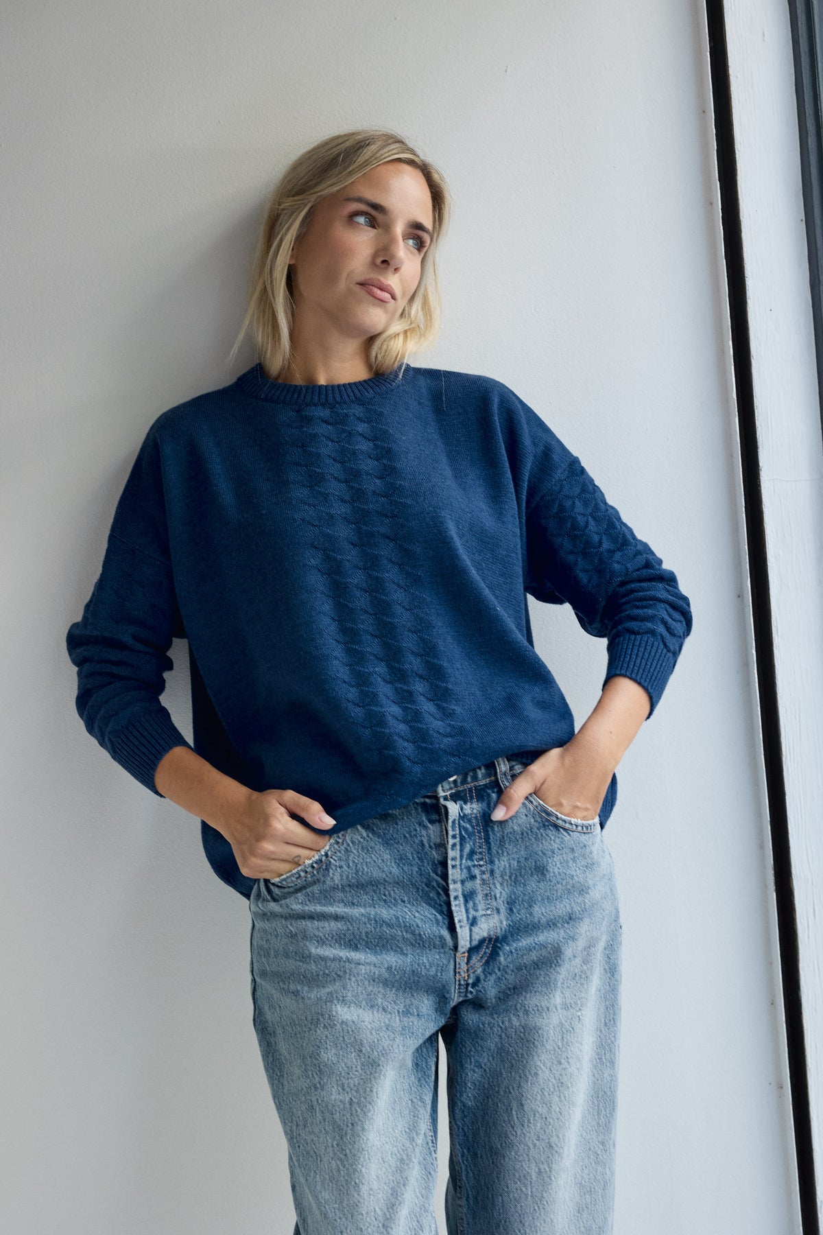 JERSEY DE LANA MERINO ARLEQUIN AZUL KLEIN ELECTRICO