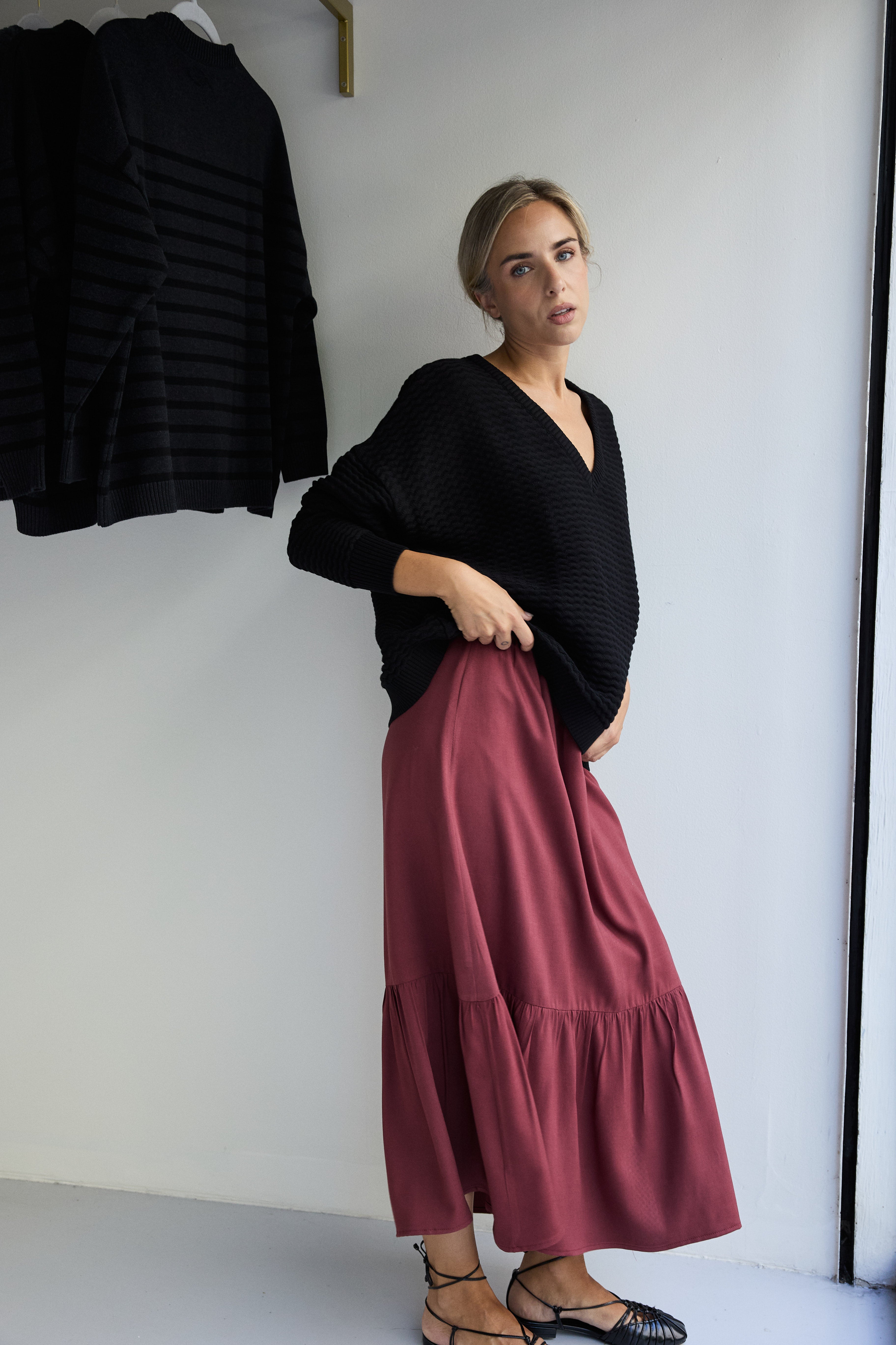 FALDA BOHO MARSALA