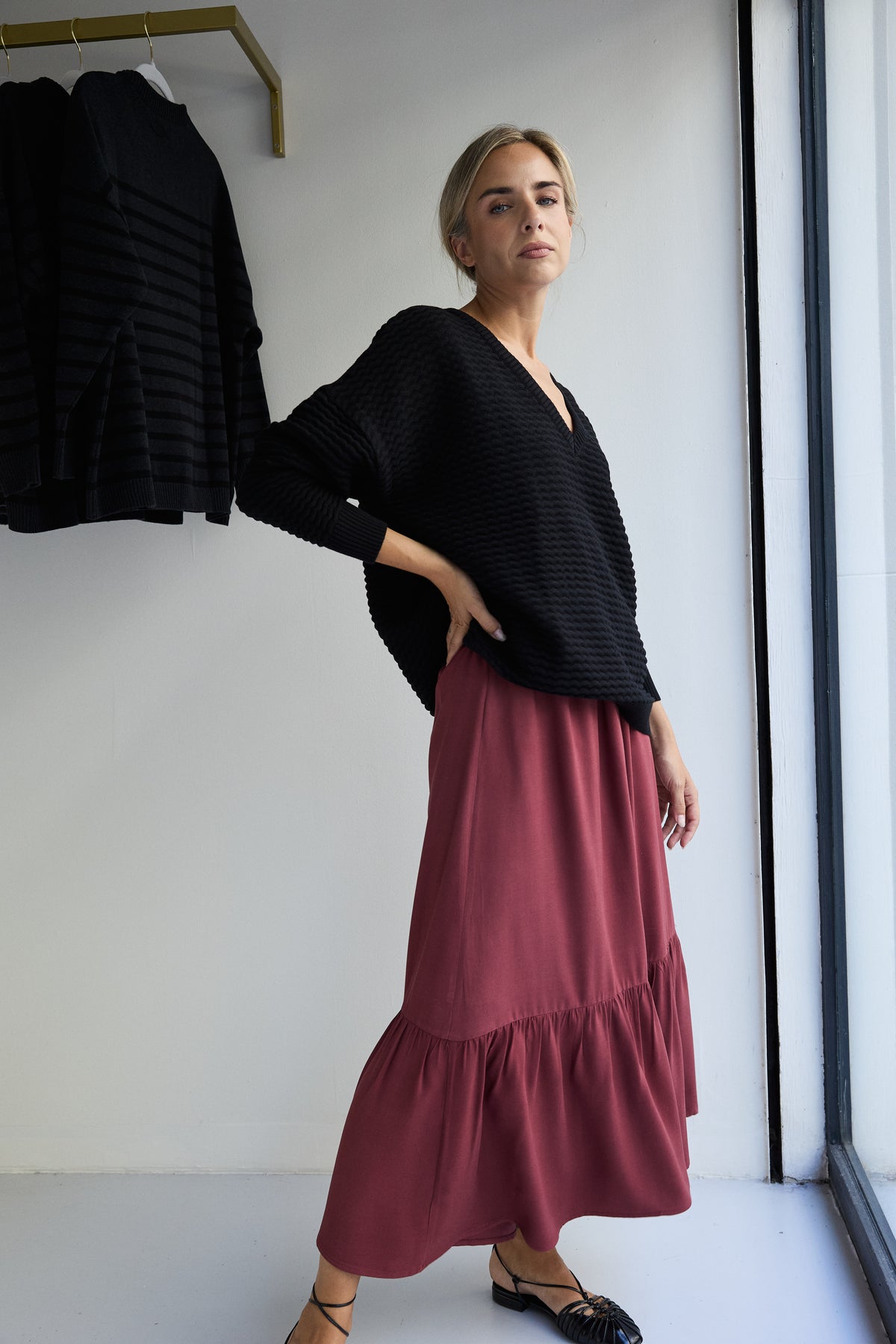 FALDA BOHO MARSALA
