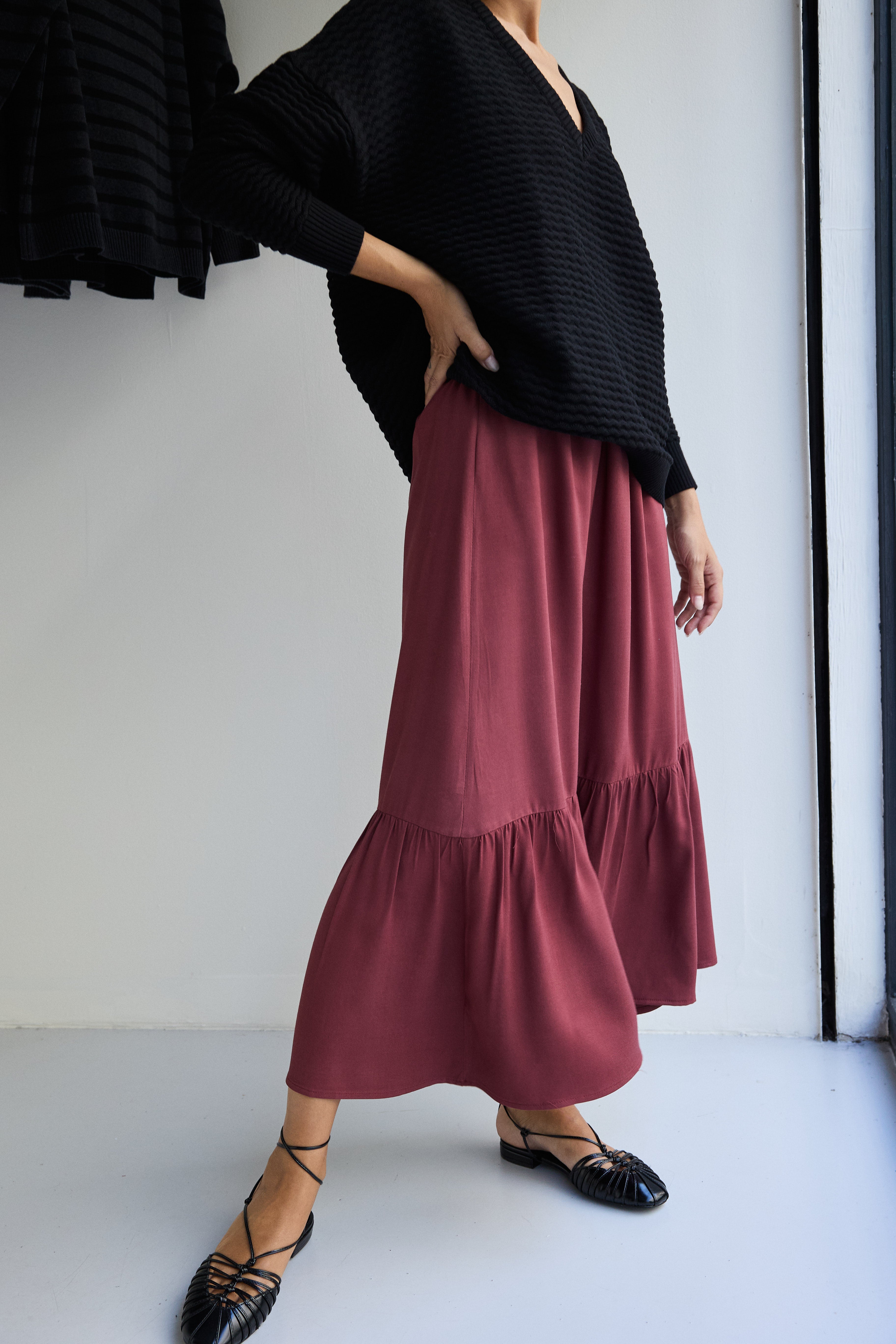 FALDA BOHO MARSALA