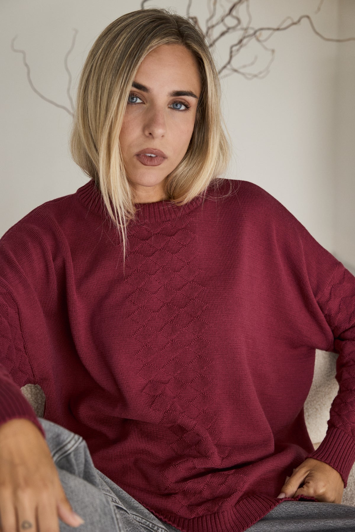 JERSEY DE LANA MERINO ARLEQUIN BORGOÑA