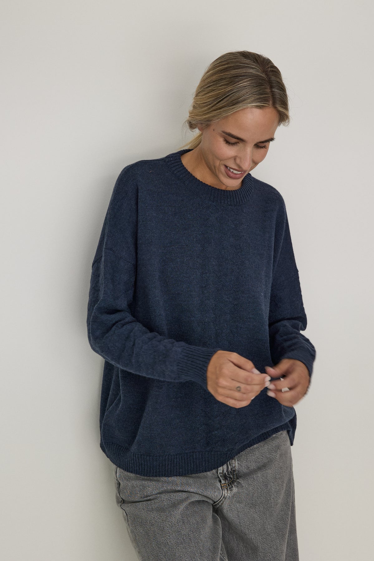 JERSEY DE LANA MERINO ARLEQUIN AZUL NOCHE