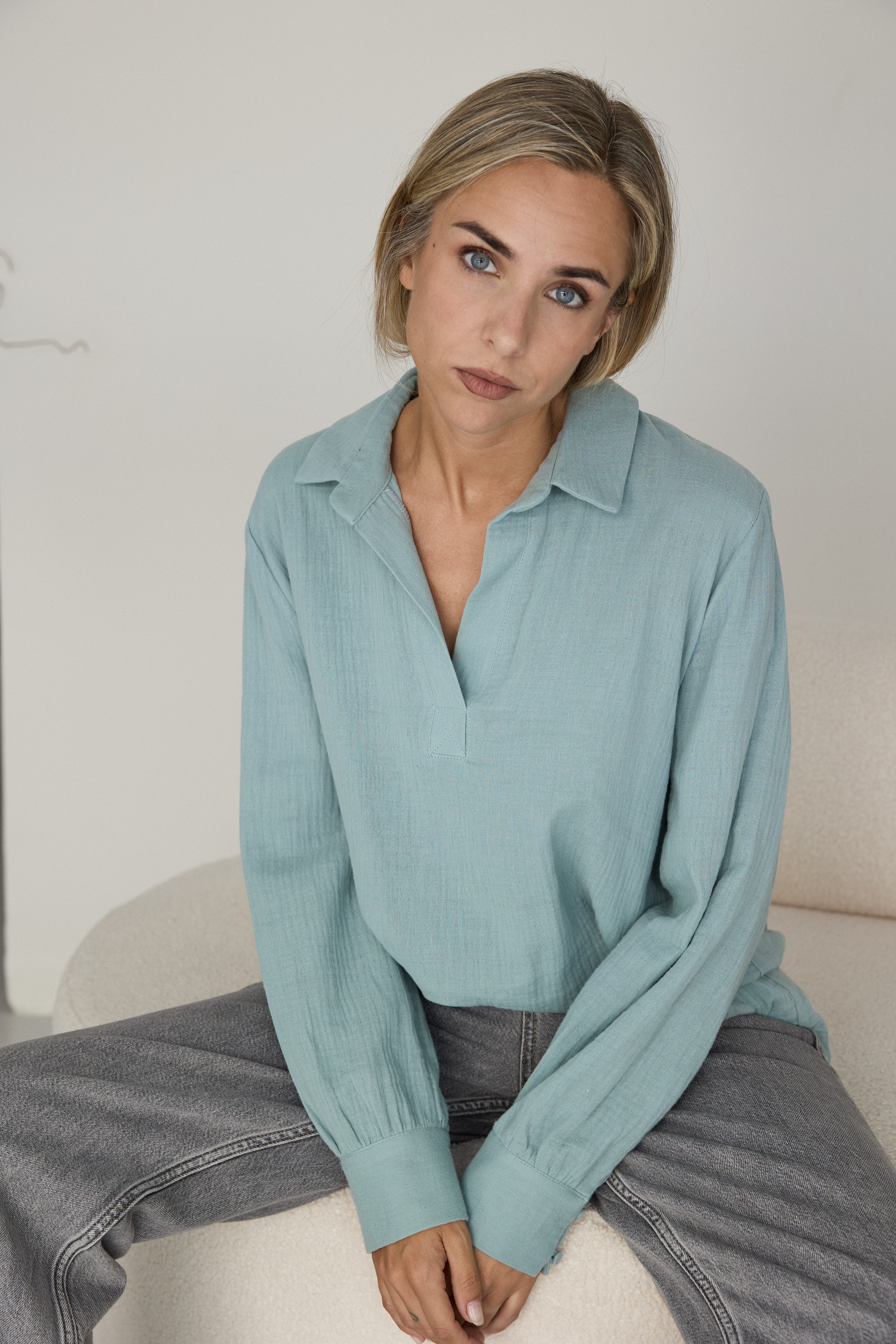 PINK PLAID BLOUSE