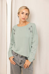 SUDADERA VERDE MENTA STAR