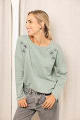 SUDADERA VERDE MENTA STAR