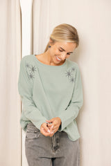 SUDADERA VERDE MENTA STAR