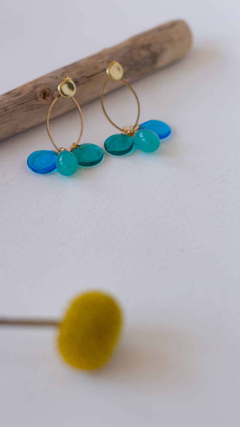 PENDIENTES AGUAMARINA