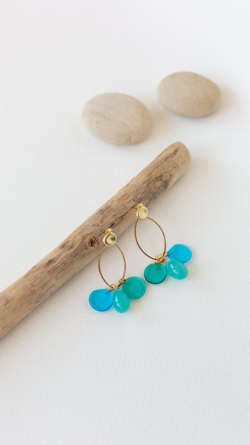 PENDIENTES AGUAMARINA